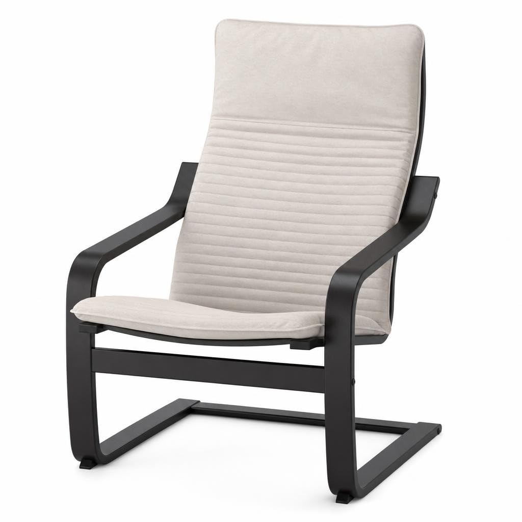 Amazon.co.jp: IKEA Poang アームチェア ブラック ブラウン クニサ